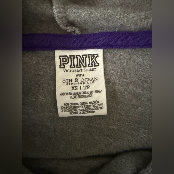 PINK Victoria's Secret UAlbany Great Danes Women's Sweatshirt XS Loose, Hooded - Picture 3 of 3